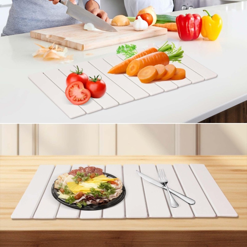 Stone Dish Drying Mat, Quick-Dry Foldable Diatomaceous Earth Absorbent Mat for Kitchen, 24" x 16"