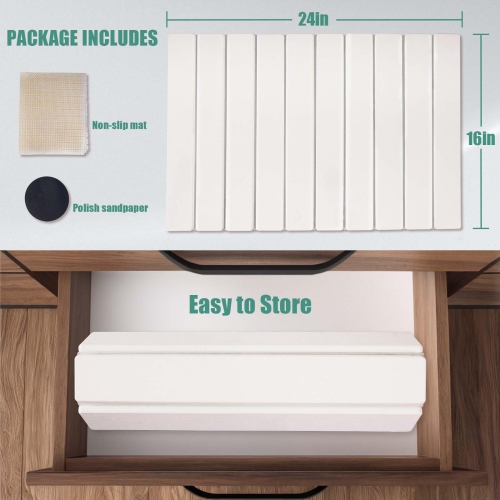 Stone Dish Drying Mat, Quick-Dry Foldable Diatomaceous Earth Absorbent Mat for Kitchen, 24" x 16"