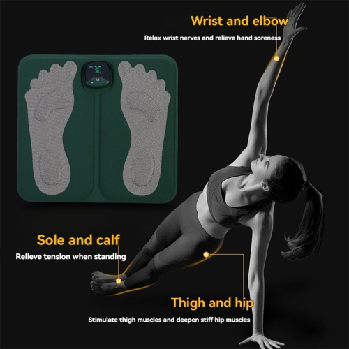 EMS Foot Massager Mat with Remote - Shiatsu Deep Kneading, 10 Modes & 33 Intensity Levels, Rechargeable, Portable for Feet, Legs, Arms - Relieves