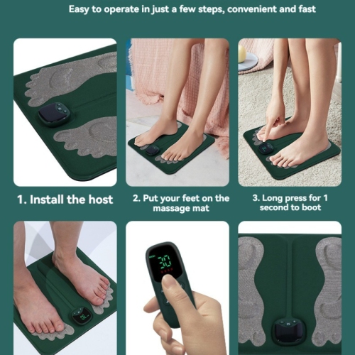 EMS Foot Massager Mat with Remote - Shiatsu Deep Kneading, 10 Modes & 32 Intensity Levels, Rechargeable, Portable for Feet, Legs, Arms - Relieves
