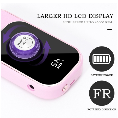 Professional Electric Nail Drill File,45000RPM Portable E-File Machine,Rechargeable Cordless Nail Drill Kit for Shaping,Removing & Polishing Gel