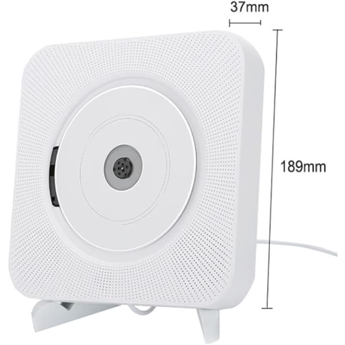 Wall-mounted CD player, portable home CD player with remote control, supports CD/Bluetooth/FM radio/U disk/AUX, with loop playback and AB repeat