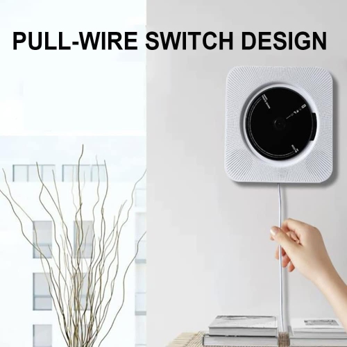 Wall-mounted CD player, portable home CD player with remote control, supports CD/Bluetooth/FM radio/U disk/AUX, with loop playback and AB repeat