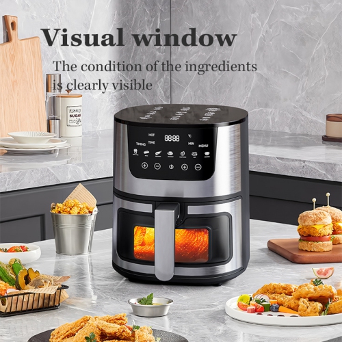Home use 7L large capacity air fryer | 900W fast heating + digital touch screen | 7 one-touch cooking modes | Healthy, oil-free and low-fat