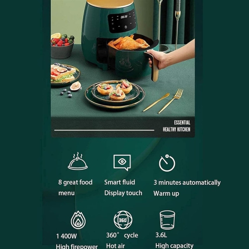 Smart touch screen air fryer 4.5L large capacity household oil-free electric oven all-in-one machine touch control circulation heating one machine