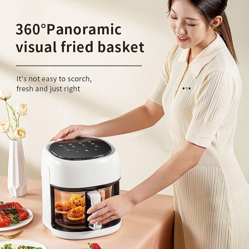 1350W high-power air fryer 4.5L home use oil-free healthy frying multifunctional electric fryer - pink
