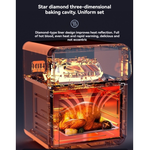 9L large capacity visual air fryer | 1350W fast heating + smart menu 3 grilling modes