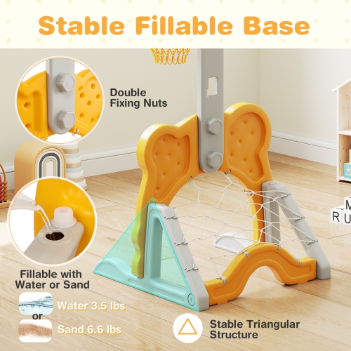 Gymax Toddler Basketball Hoop 4-in-1 Kids Indoor/Outdoor Activity Center Sports Gift