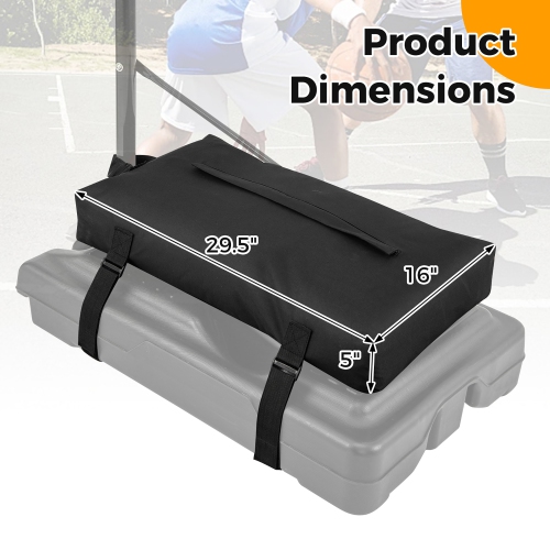 Gymax Height Adjustable Portable Basketball Hoop System Shatterproof Sandbag 2 Nets