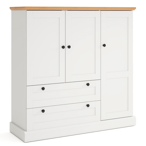 GYMAX  Sideboard Buffet Cabinet Kitchen Pantry Hutch Storage Cabinet Farmhouse Credenza