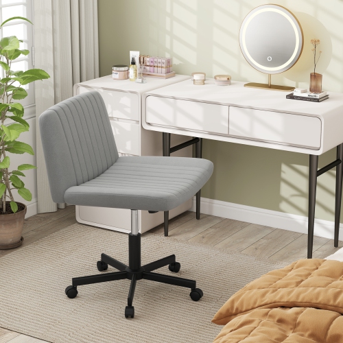 Gymax Criss Cross Chair No Wheels w/Soft-Padded Wide Seat Adjustable Height Modern