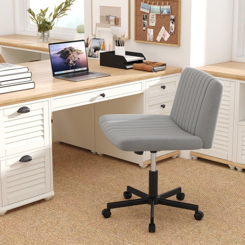 Gymax Criss Cross Chair No Wheels w/Soft-Padded Wide Seat Adjustable Height Modern