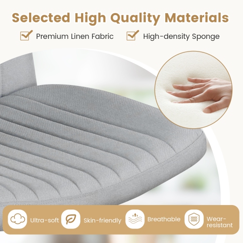 Gymax Criss Cross Chair No Wheels w/Soft-Padded Wide Seat Adjustable Height Modern