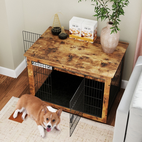 Gymax Dog Crate Furniture for Medium/Large Dogs 39'' Indoor Pet House Side End Table