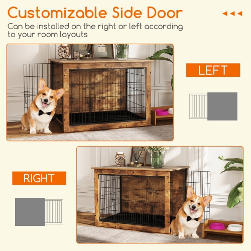 Gymax Dog Crate Furniture for Medium/Large Dogs 39'' Indoor Pet House Side End Table