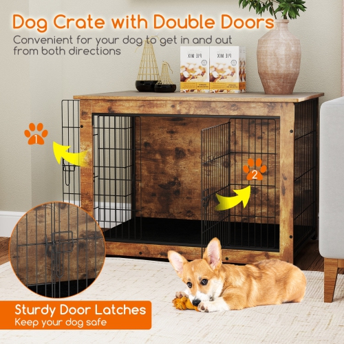 Gymax Dog Crate Furniture for Medium/Large Dogs 39'' Indoor Pet House Side End Table