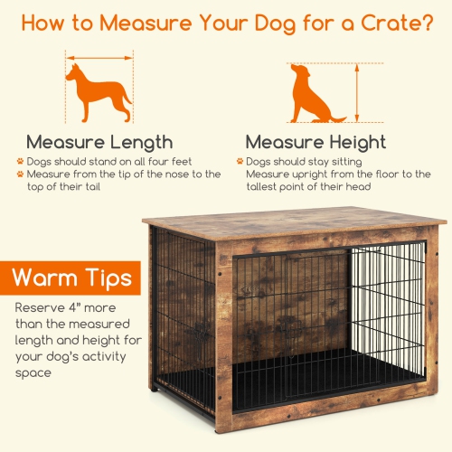 Gymax Dog Crate Furniture for Medium/Large Dogs 39'' Indoor Pet House Side End Table