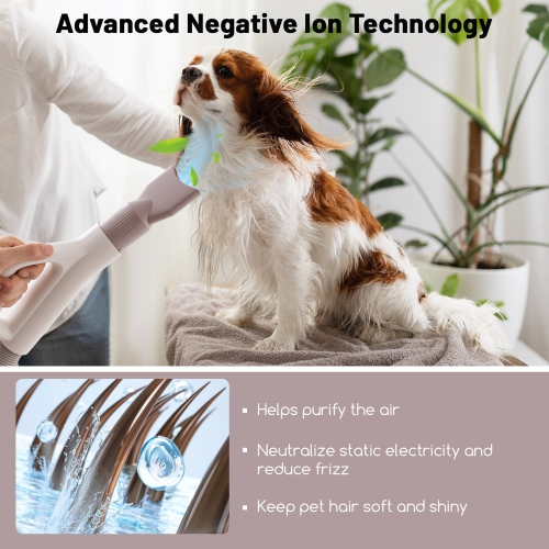 Gymax Dog Dryer Pet Hair Blower w/Negative Ion Function LED Screen Temperature Control