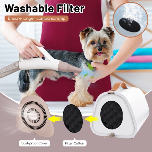 Gymax Dog Dryer Pet Hair Blower w/Negative Ion Function LED Screen Temperature Control