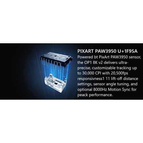 End Game Gear OP1 8K v2 Wired Optical Gaming Mouse - Lightweight 49.5g, 30000 DPI, Dark Frost