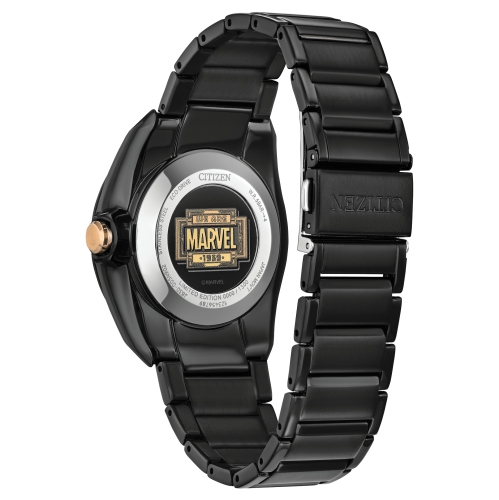 Montre Eco-Drive Marvel Legends 85e anniversaire de Citizen 42,5 mm avec boîtier et bracelet en inox noir et cadran noir