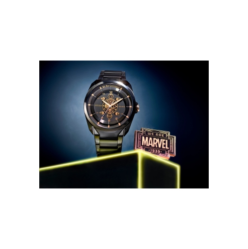 Montre Eco-Drive Marvel Legends 85e anniversaire de Citizen 42,5 mm avec boîtier et bracelet en inox noir et cadran noir