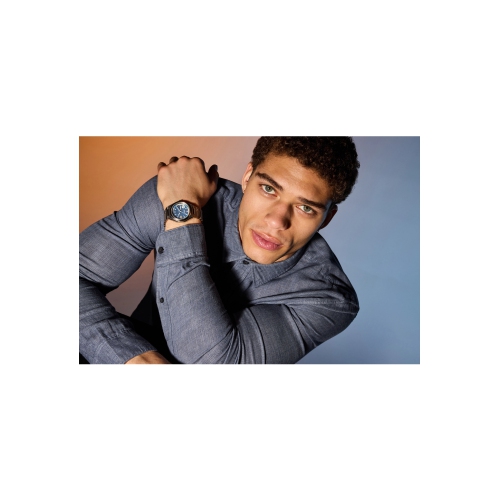 Marvel Mens The Fantastic 4: First Steps Limited Edition Eco-Drive Watch 39mm Silver-Tone Super Titanium Case and Bracelet with Blue Dial