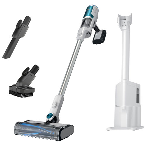 Aspirateur-balai sans fil à brosse rotative Clean & Empty de Shark - Blanc/Bleu paon