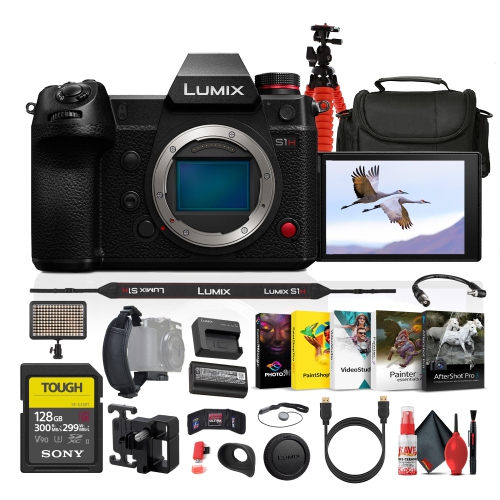 Panasonic Lumix S1H Full Frame Digital Mirrorless Video Camera + 128GB Memory Card + More