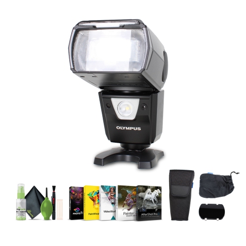 Flash électronique FL-900R d'Olympus + trousse de nettoyage + Corel Photo, Video et Art Suite Deluxe