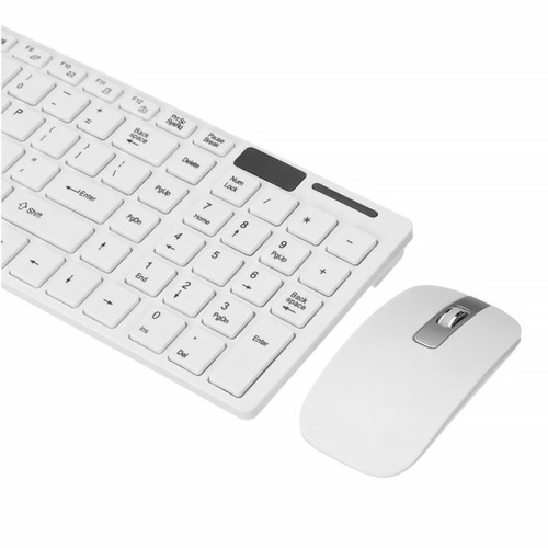 Ensemble clavier et souris ultraminces sans fil 2,4&nbsp;GHz avec couverture-clavier_Blanc