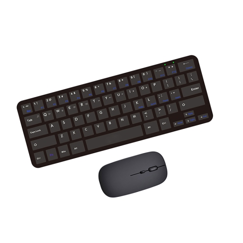 Ensemble clavier et souris sans fil 2,4&nbsp;GHz 64 touches 5 rangées ultraplat et silencieux pour portable, ordinateur de bureau et téléviseur