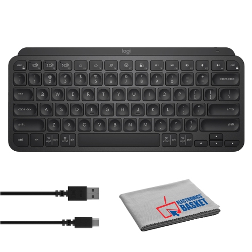 Logitech MX Keys Mini Wireless Keyboard + Microfiber Cleaning Cloth