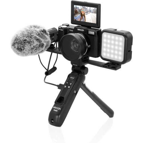 Minolta MND60V 64 MP Autofocus / 4K60FPS Ultra HD VLOG Camera Kit Bundle