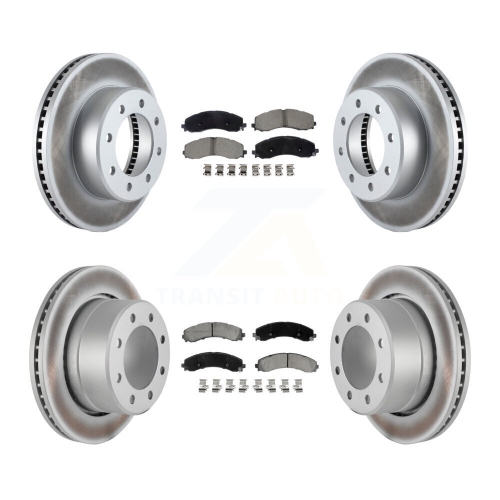 Front Rear Coat Brake Rotors Ceramic Pad Kit For 2020-2021 Ram 3500 With Dual Wheels KGC-102907