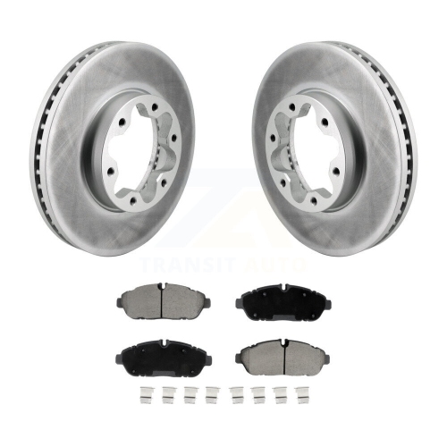 Front Coated Brake Rotor Ceramic Pad Kit For Ford Transit-250 Transit-350 Transit-150 AWD KGC-102753