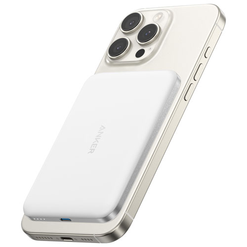 Chargeur portable de 5000 mAh avec MagSafe Nano d'Anker - Blanc