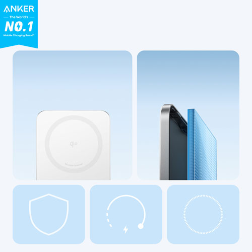 Chargeur portable de 5000 mAh avec MagSafe Nano d'Anker - Blanc