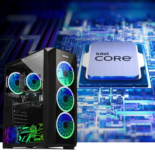 Gaming PC AQVIN ZForce Desktop Tower Computer - Intel Core i7 Processor up to 4.60GHz 32GB DDR4 RAM 1TB SSD Nvidia GeForce RTX 5060 8GB GDDR7 Windows