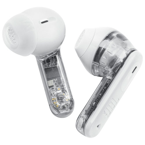 Écouteurs boutons 100 % sans fil à suppression du bruit Tune Flex 2 édition Ghost de JBL - Blanc fantôme