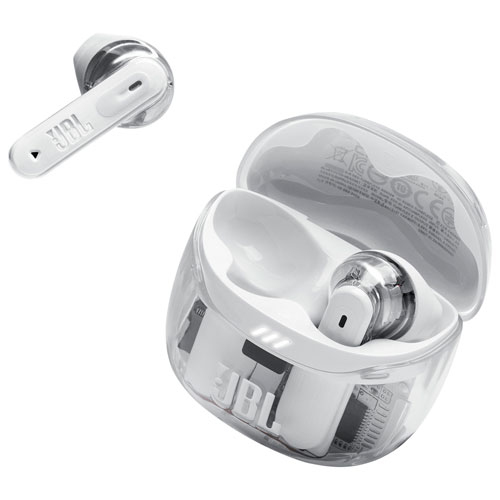 Écouteurs boutons 100 % sans fil à suppression du bruit Tune Flex 2 édition Ghost de JBL - Blanc fantôme