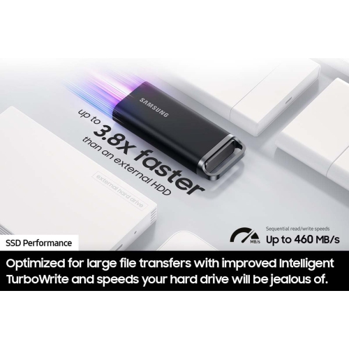 Open box - SAMSUNG T5 EVO Portable SSD 2TB, USB 3.2 Gen 1 External Solid State Drive, Seq. Read Speeds Up to 460MB/s for Gaming and Content Creation,