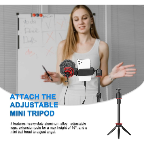 BOYA BY-VG330 Smartphone Video Rig with Mini Tripod, Phone Grip, and Video Microphone Compatible with iPhone 13, 12, 11, 11 Pro, XS, XR, X, 8, 7, and