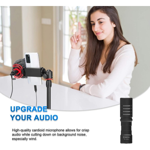 BOYA BY-VG330 Smartphone Video Rig with Mini Tripod, Phone Grip, and Video Microphone Compatible with iPhone 13, 12, 11, 11 Pro, XS, XR, X, 8, 7, and