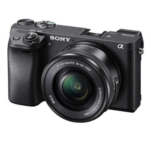 Open Box - Sony Alpha a6300 Mirrorless Camera with 16-50mm Lens Black ILCE6300L/B with Soft Bag, 64GB Memory Card, Card Reader, and More