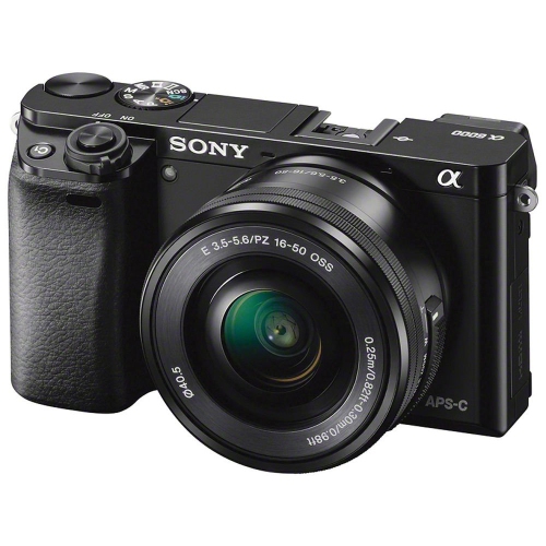 Open Box - Sony Alpha a6000 Mirrorless Camera with 16-50mm Lens Black with Soft Bag, Tripod, Additional Battery, 64GB Memory Card,