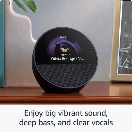 Echo Spot Smart alarm clock w/ vibrant sound and Alexa -White + Screen Cleaning Kit