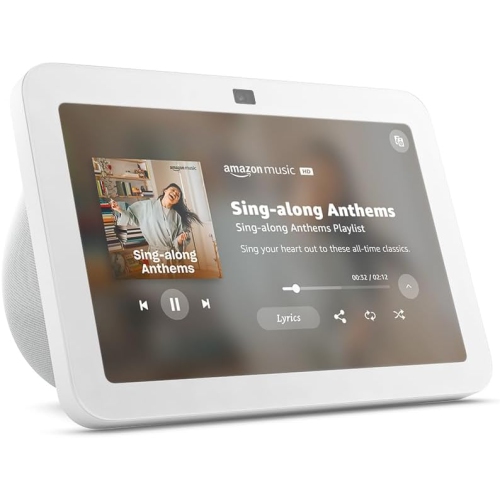 Écran intelligent Echo Show 8 de 8 po avec Alexa - Blanc glacier + trousse de nettoyage d'écran
