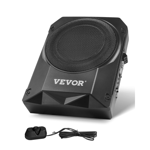 VEVOR 10" 400W Underseat Car Subwoofer, Slim Powered Car Subwoofers Under the Seat, Low Profile Audio Sub Built-in Amplifier, High/Low Level Input &