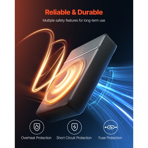 VEVOR 8" 240W Underseat Car Subwoofer, Slim Powered Car Subwoofers Under the Seat, Low Profile Audio Sub Built-in Amplifier, High/Low Level Input &